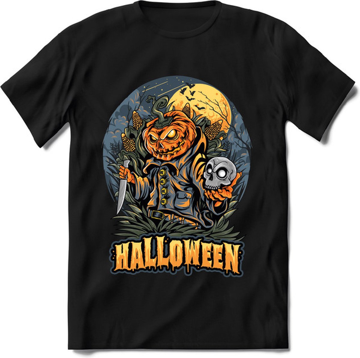 Halloween T-Shirt | Horror  Kleding Heren / Dames | Weerwolf , Monster , Vleermuis en Pompoen  Shirt |